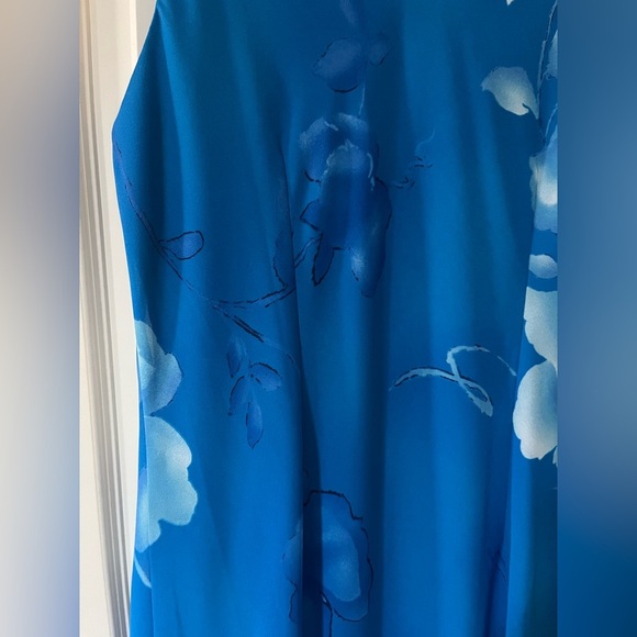 Positive Attitude Beautiful Blue Floral Sleeveless Maxi Dress Women’s size 16 - Picture 3 of 16